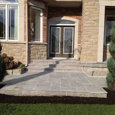 Interlocking stone installation