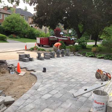 Interlocking stone installation