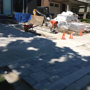 Interlocking stone installation