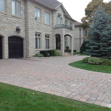 Interlocking stone installation